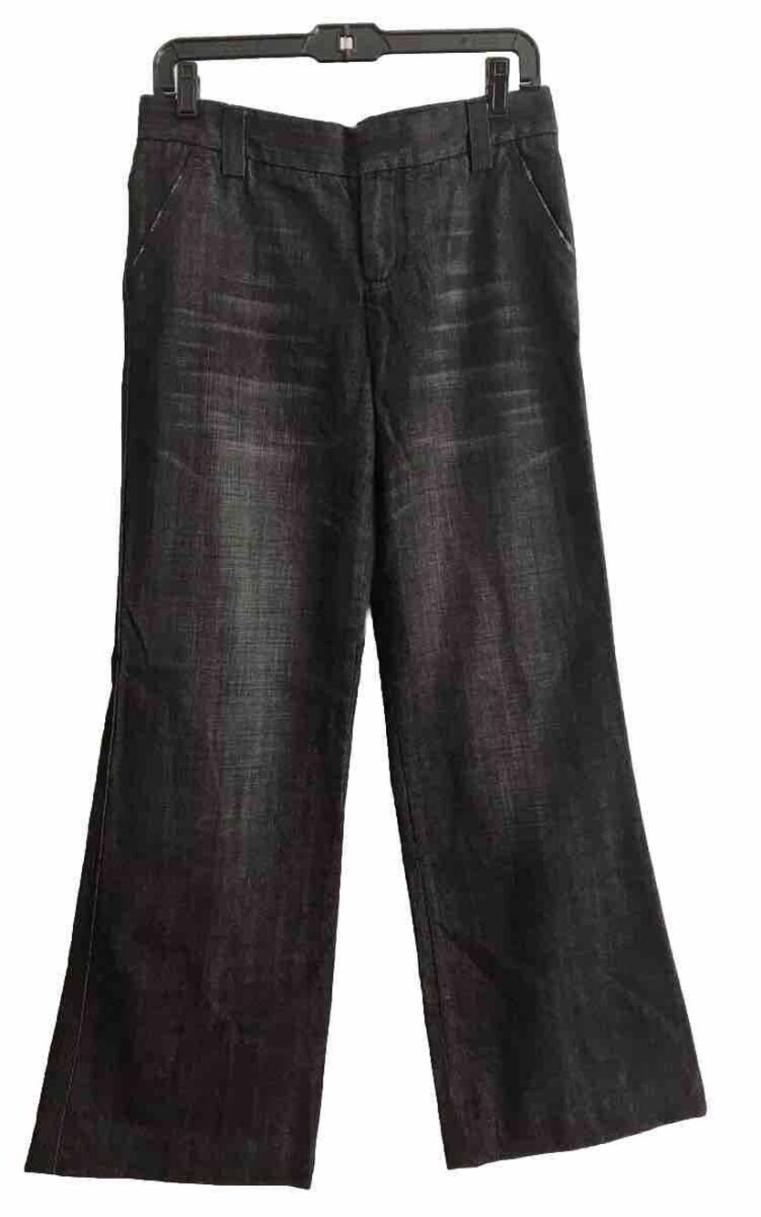 Express Design Studio Editor Jeans Women's Size 8 Black Wide Legs Flap Pockets